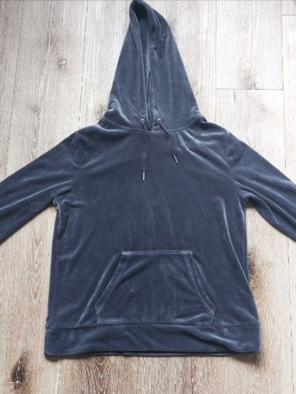 Grey Velvet Hoodie